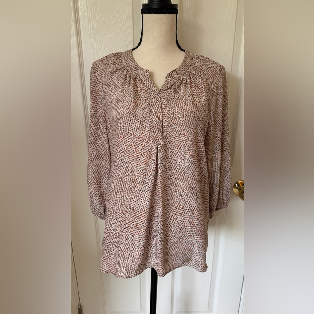 Joie Silk Blouse Sz S Feather Animal Print *EUC